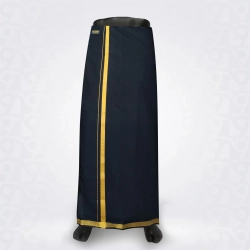 Velcro Adjustable Black Lungi dhoti with pocket